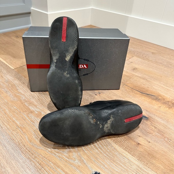 Men’s Prada Sport Black Shoes (Prada 7 1/2 = U.S. 8.5) with box and bag - Picture 3 of 4